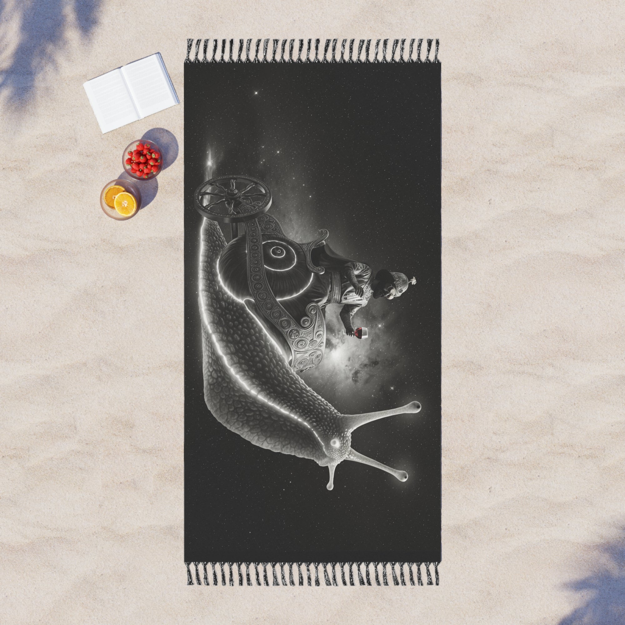 Galactic Snail Boho Towel | Cosmic Bohemian Vibes for Beach, Pool, and Planetary Chill