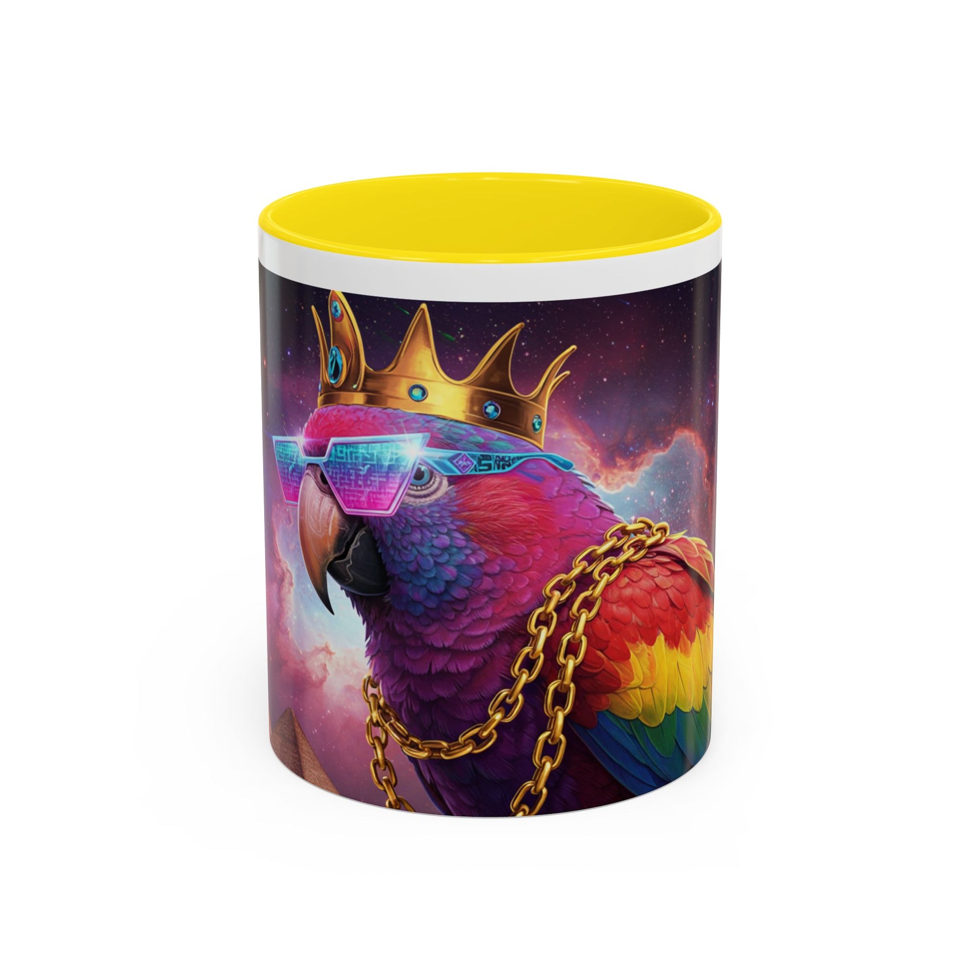 Colorful Parrot King Coffee Mug – Loud, Proud, and Probably Plotting Something