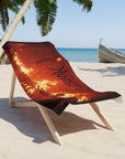 Metallic Beach Towel with Bold Design, Perfect for Summer, Outdoors, Beach Lovers, Pool Parties, Vacation Decor