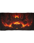 Gothic Beach Towel, Fire Skull Towel, Cool Summer Towel, Unique Poolside Accessory, Dramatic Beach Gear, Halloween Swim Essentials